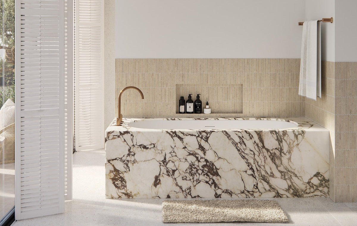 EMPORIO Drop In Bath with Overflow Matte White 1700mm