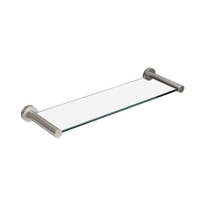 SPIN Glass Shelf Brushed Nickel 400mm