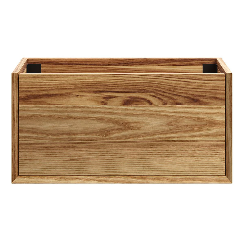 BARCLAY Wall Hung Vanity 900mm Acacia Timber Veneer, front view