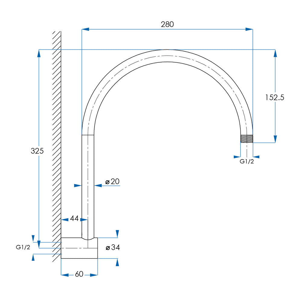 SPIN Gooseneck Shower Arm Brushed Nickel