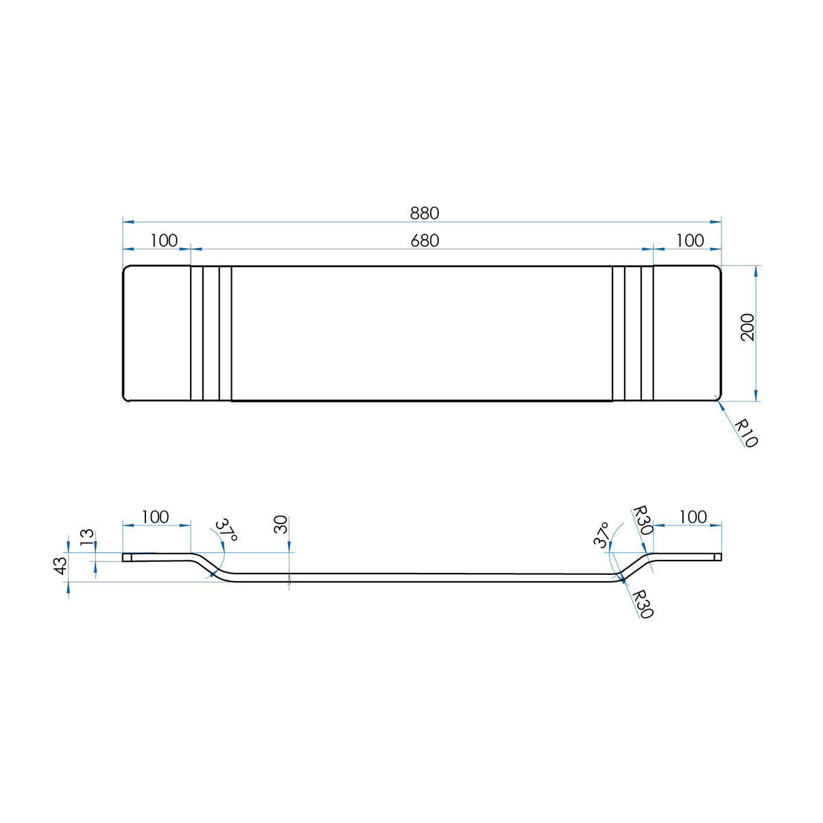 SLAB Bath Caddy Solid Surface Matte White