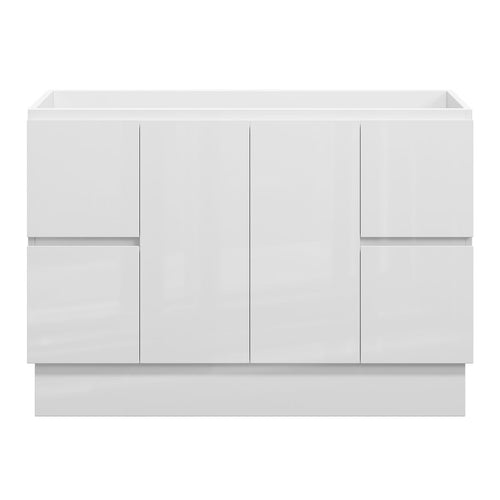 AMALFI Floor Mount Vanity 1200mm Gloss White, front view