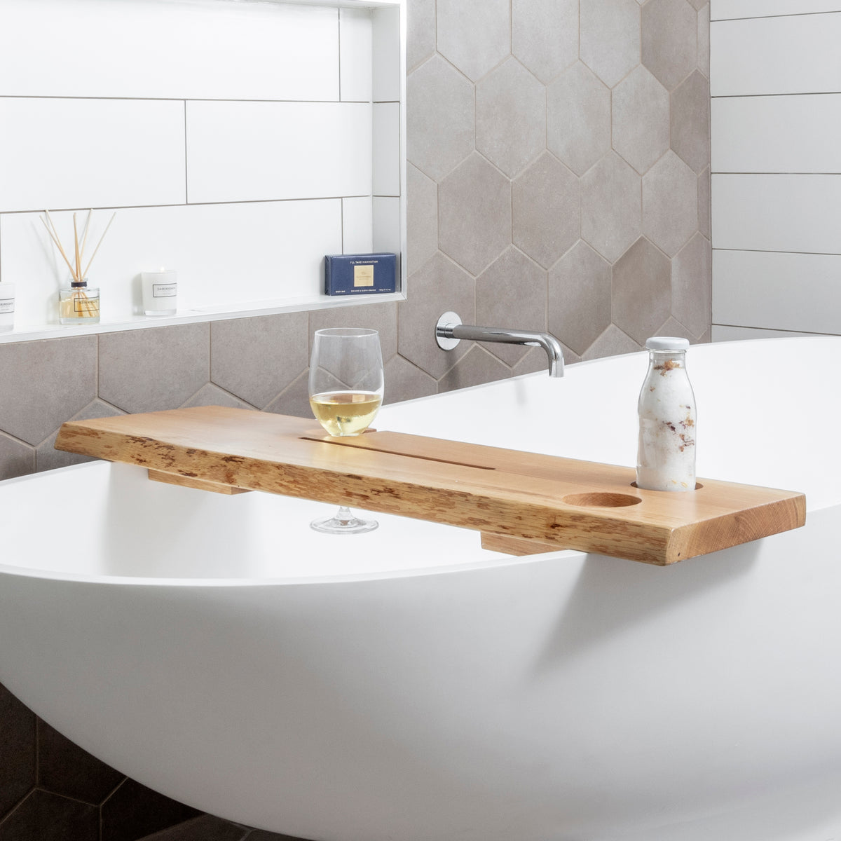 ROSÉ Bath Caddy White Oak