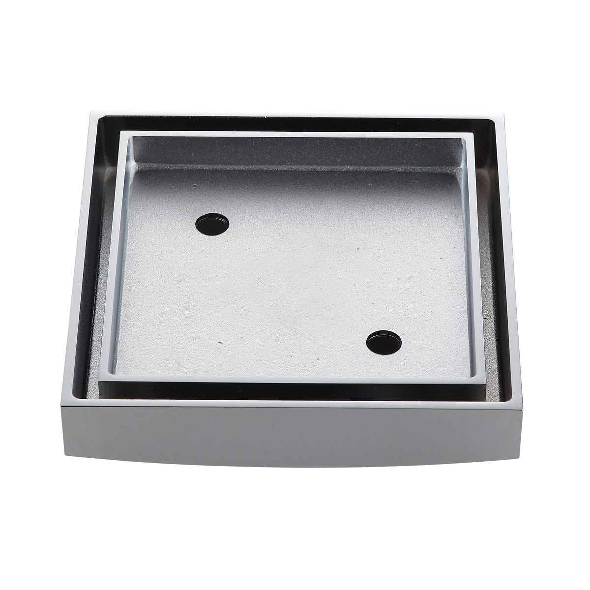 LIDO Square Tile Grate 125mm with DN100 Outlet Chrome