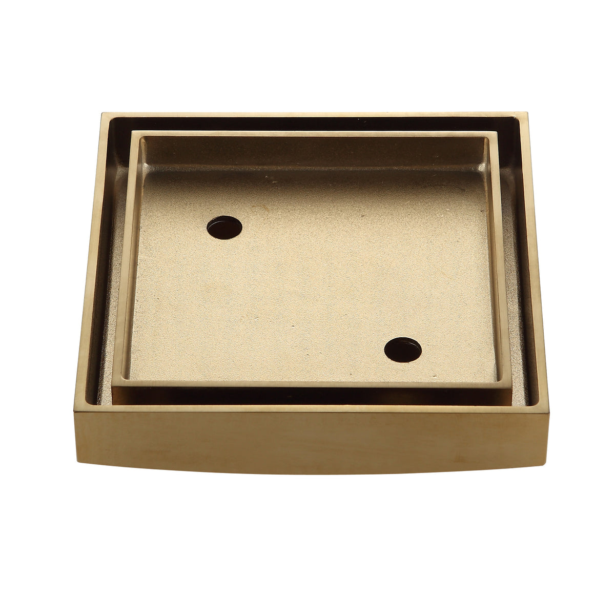 LIDO Square Tile Grate 125mm with DN100 Outlet Brushed Brass