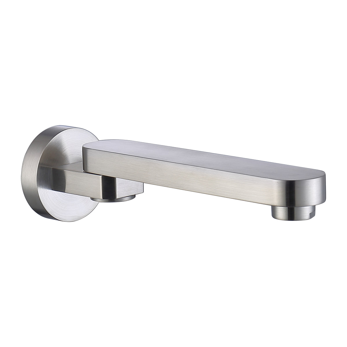 OMEGA In Wall Swivel Bath Spout Brushed Nickel 220mm