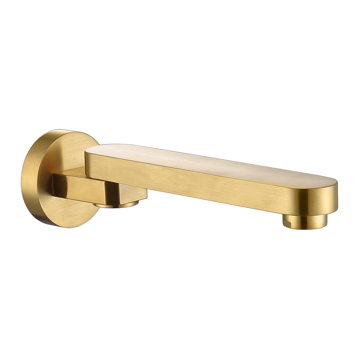OMEGA In Wall Swivel Bath Spout Brushed Brass 220mm