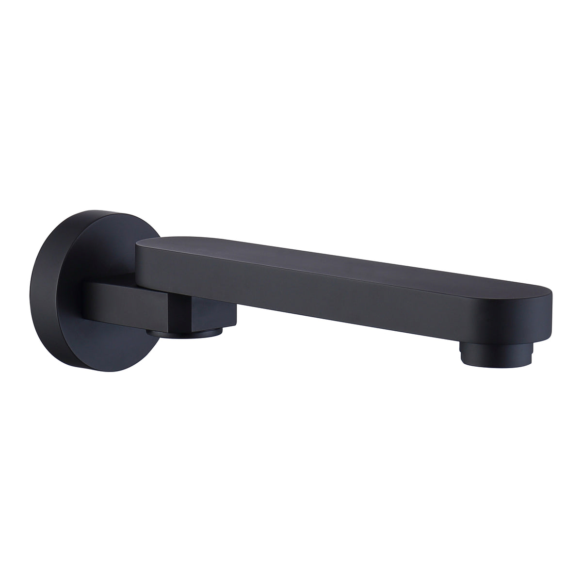 OMEGA In Wall Swivel Bath Spout Matte Black 220mm