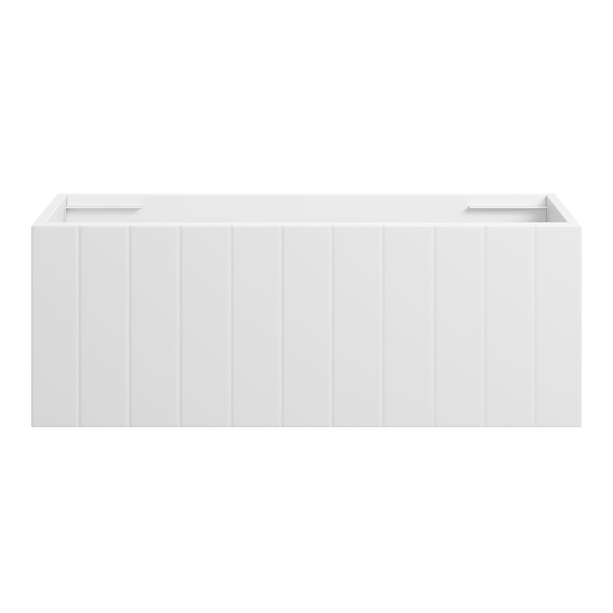 VENICE Slim Wall Hung Vanity 900mm Matte White, front view