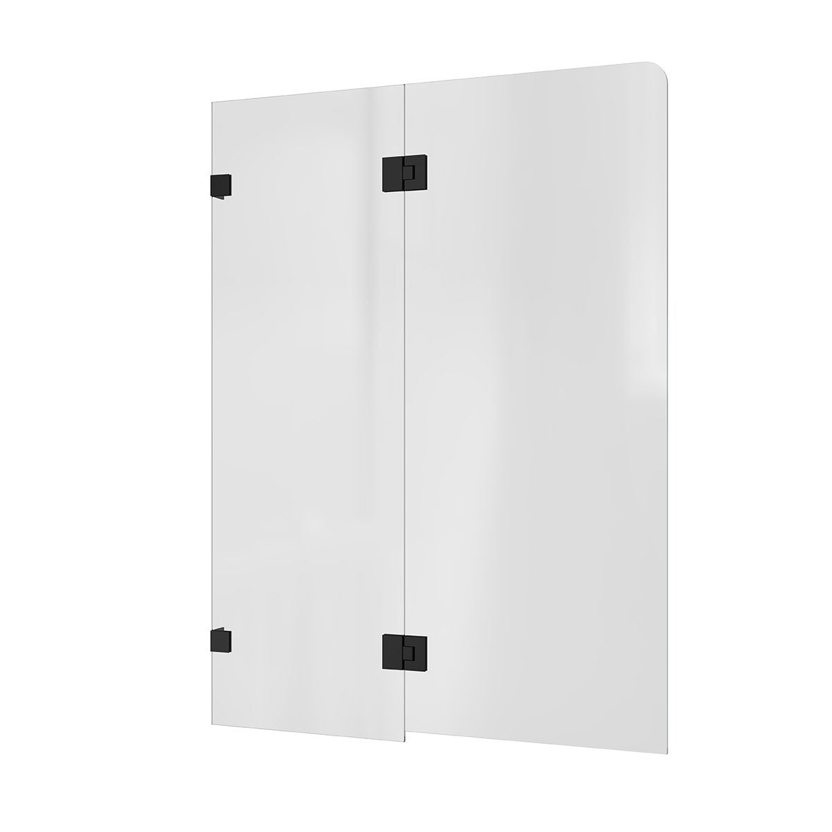 Bath Screen Kit – Fixed & Swing Double Panel 8mm Glass Swing Pivot Matte Black