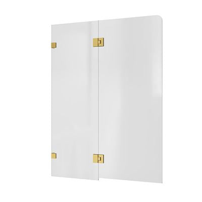 Bath Screen Kit – Fixed & Swing Double Panel 8mm Glass Swing Pivot Brushed Brass