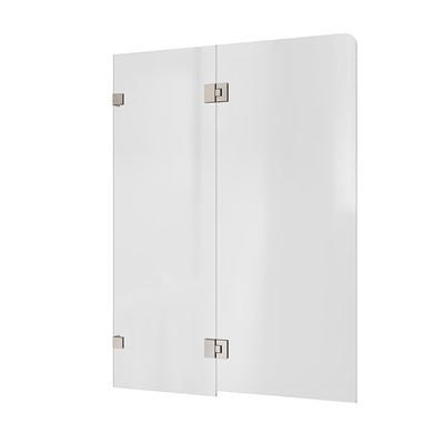 Bath Screen Kit – Fixed & Swing Double Panel 8mm Glass Swing Pivot Brushed Nickel