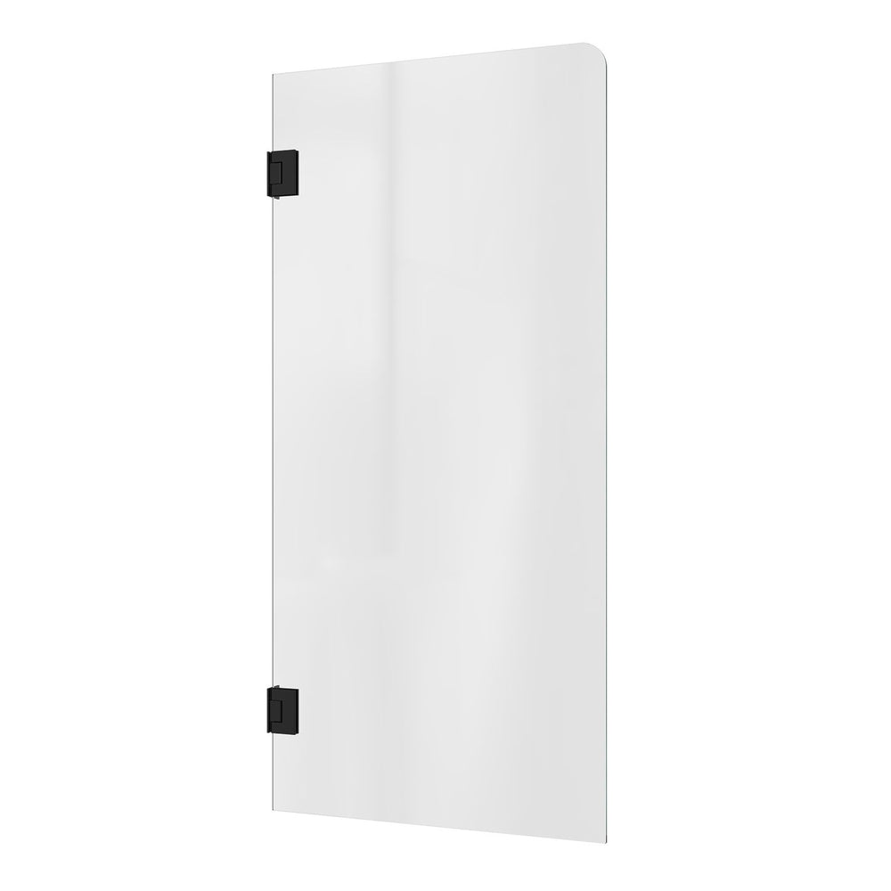 Bath Screen Kit - Single Panel 8mm Glass with Swing Pivot Matte Black