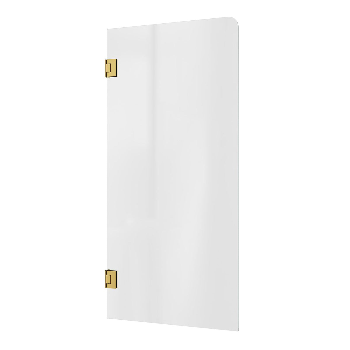 Bath Screen Kit - Single Panel 8mm Glass with Swing Pivot Brushed Brass