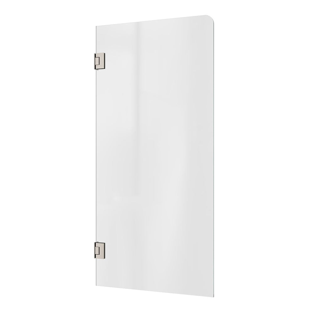 Bath Screen Kit - Single Panel 8mm Glass with Swing Pivot Brushed Nickel