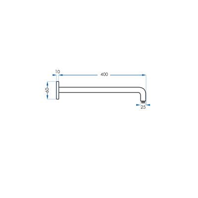 SPIN Shower Arm Chrome 400mm
