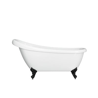 LAWSON Clawfoot Bath Kit White 1570mm /w Black Feet