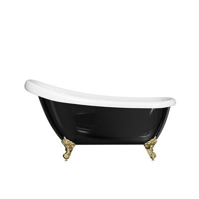 LAWSON Clawfoot Bath Kit Black 1570mm /w Gold Feet