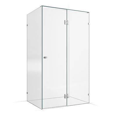 Frameless Shower Screen 1200x900mm - 600mm Hinge Panel Chrome