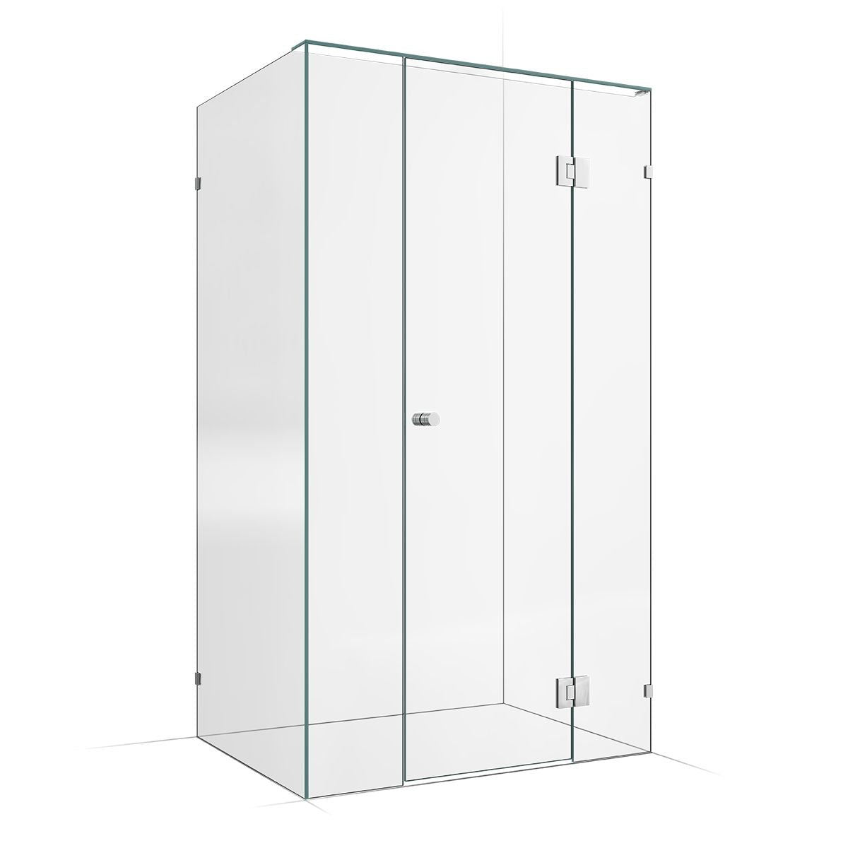 Frameless Shower Screen 1200x900mm - 300mm Hinge Panel Chrome