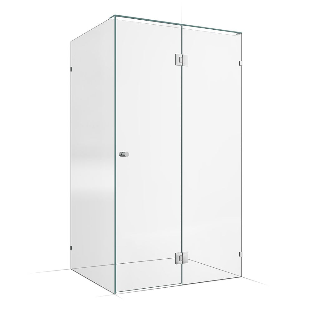 Frameless Shower Screen 1200x1000mm - 600mm Hinge Panel Chrome