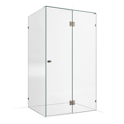 Frameless Shower Screen 1200x1000mm - 600mm Hinge Panel Brushed Nickel