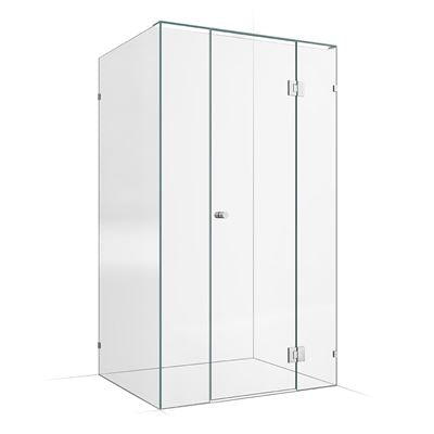 Frameless Shower Screen 1200x1000mm - 300mm Hinge Panel Chrome