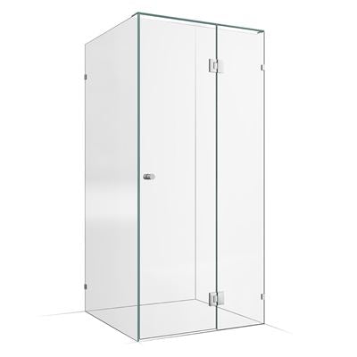 Frameless Shower Screen 1000x1000mm - 400mm Hinge Panel Chrome