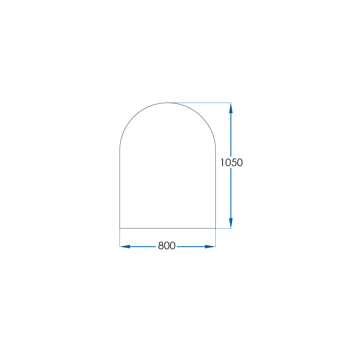 REFLEKTA Pencil Edge Arch Mirror 800x1050mm