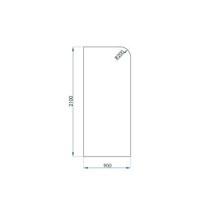 Frameless Radius Glass Panel 900X2100x10mm