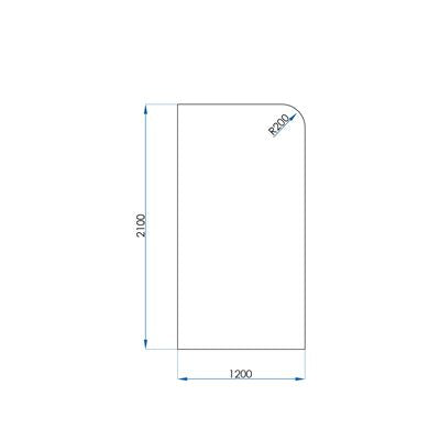 Frameless Radius Glass Panel 1200X2100x10mm
