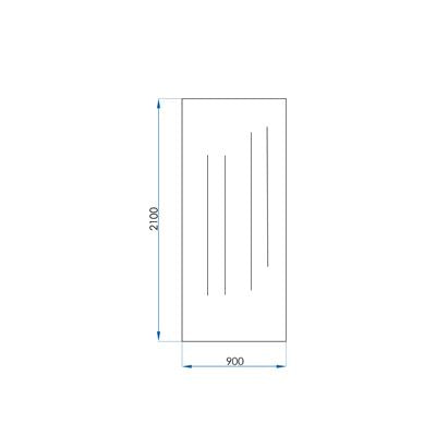 Frameless Fluted Glass Panel 900X2100x10mm