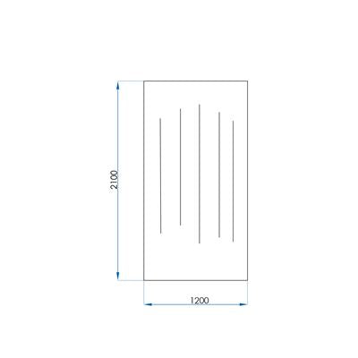 Frameless Fluted Glass Panel 1200X2100x10mm