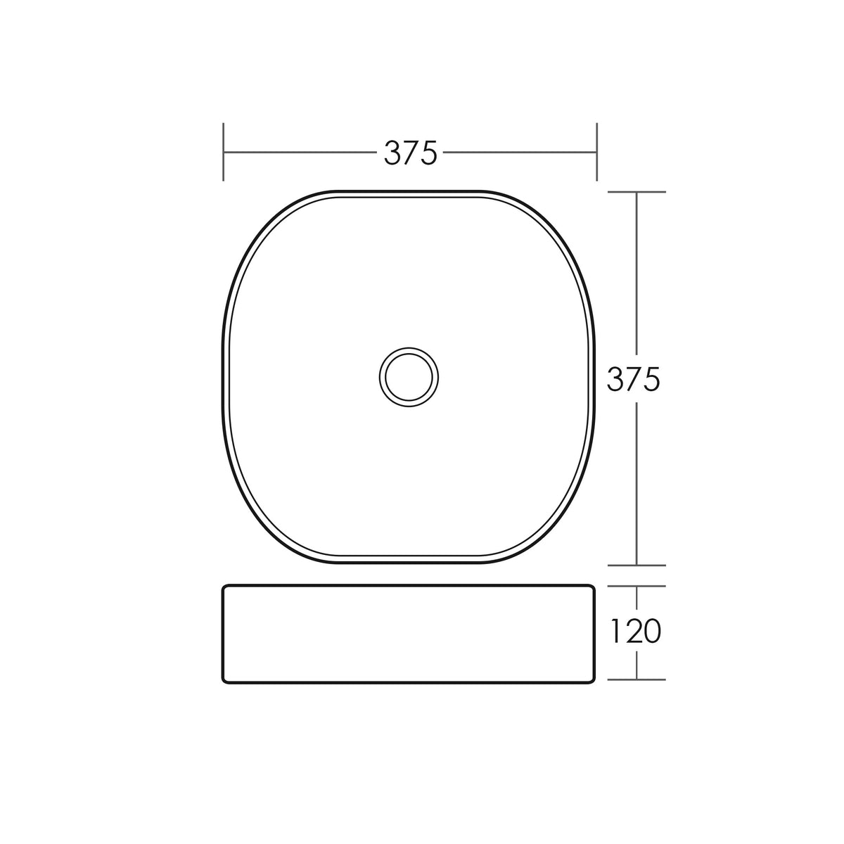 OMEGA Square Bench Mount Basin Matte White