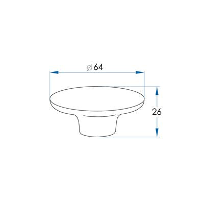 DISH Round Knob Handle 65mm Chrome (each)