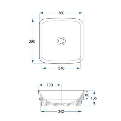 OMEGA Square Inset Basin Gloss White