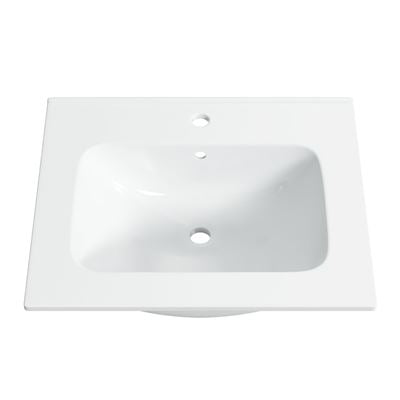 DELTA Ceramic Vanity Top with 1TH Gloss White 600mm