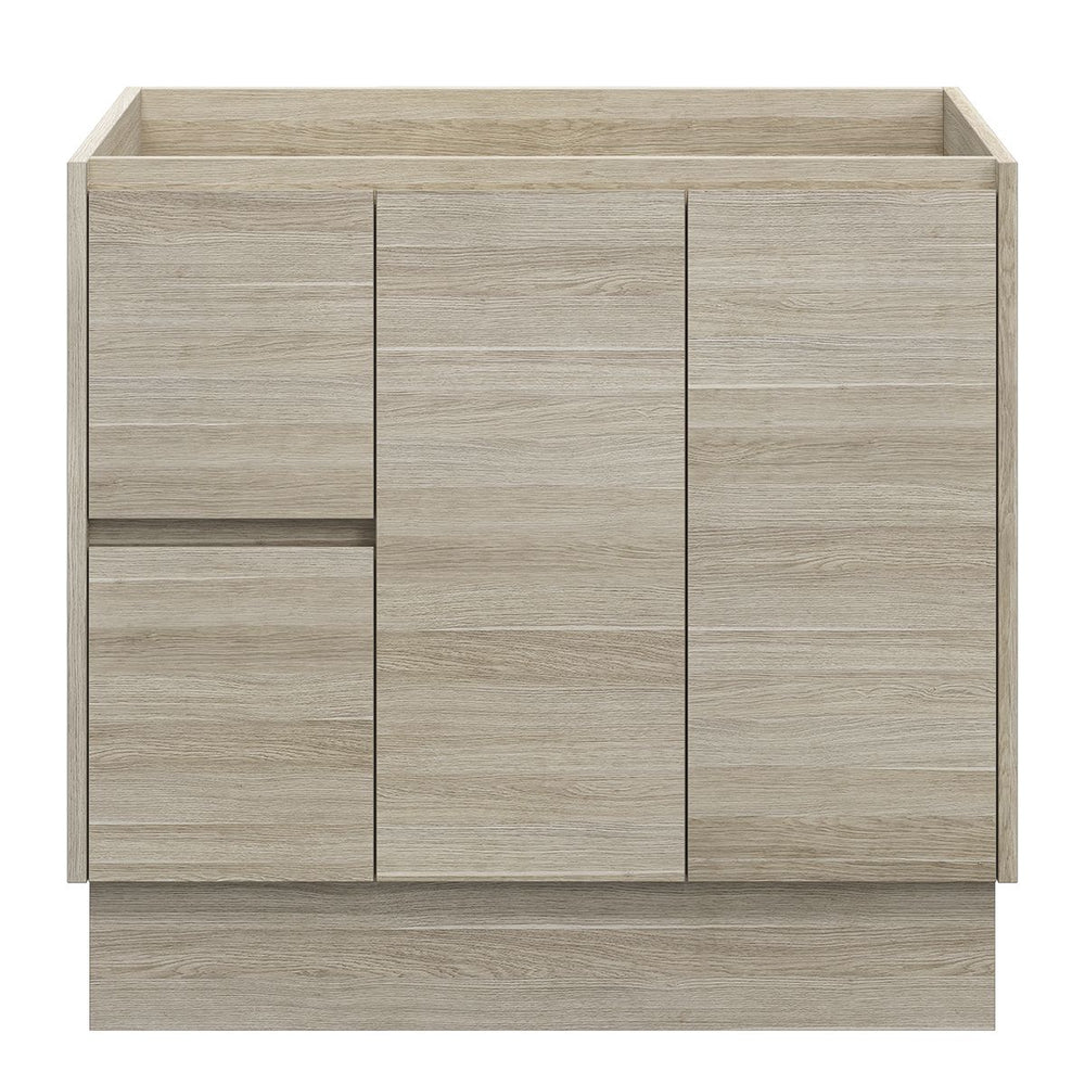 LYRA Floor Mount Vanity 900mm Oak Laminate, front view