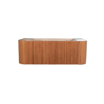 KIMBERLEY Curved Wall Hung Vanity 1050mm Beech Finish