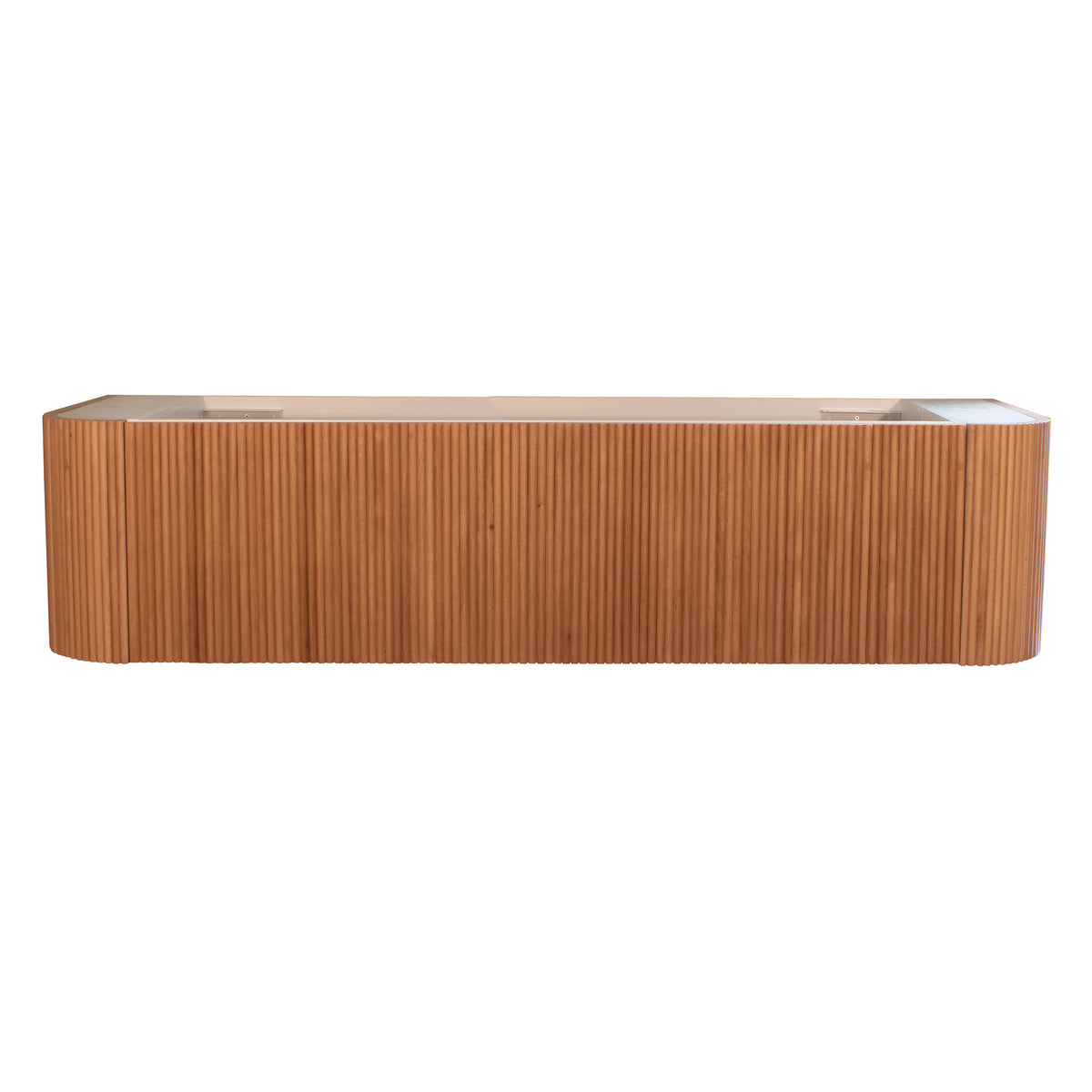 KIMBERLEY Curved Wall Hung Vanity 1500mm Beech Finish
