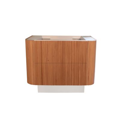 KIMBERLEY Curved Floor Mount Vanity 1050mm Beech Finish