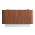 KIMBERLEY Curved Floor Mount Vanity 1500mm Beech Finish, front view