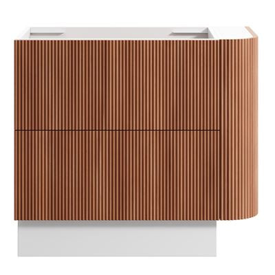 KIMBERLEY Corner Floor Mount Vanity 900mm Beech Finish