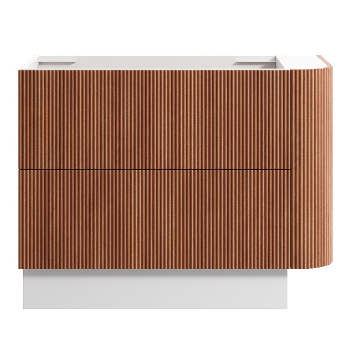 KIMBERLEY Corner Floor Mount Vanity 1050mm Beech Finish