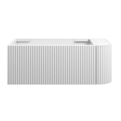WAVE Corner Wall Hung Vanity 900mm Matte White, front view