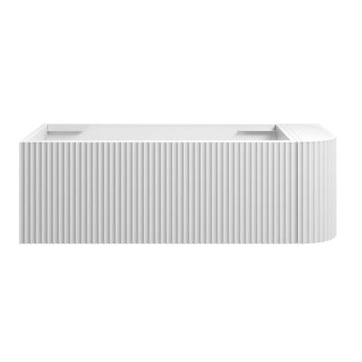 WAVE Corner Wall Hung Vanity 1050mm Matte White, front view