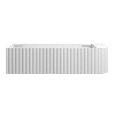 WAVE Corner Wall Hung Vanity 1350mm Matte White, front view