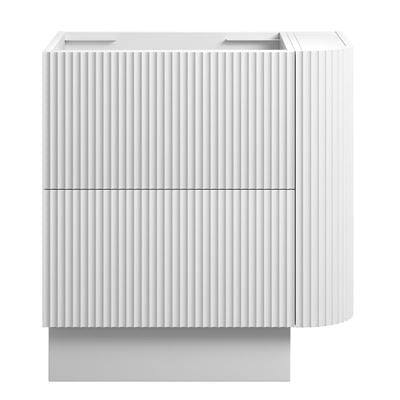 WAVE Corner Floor Mount Vanity 750mm Matte White