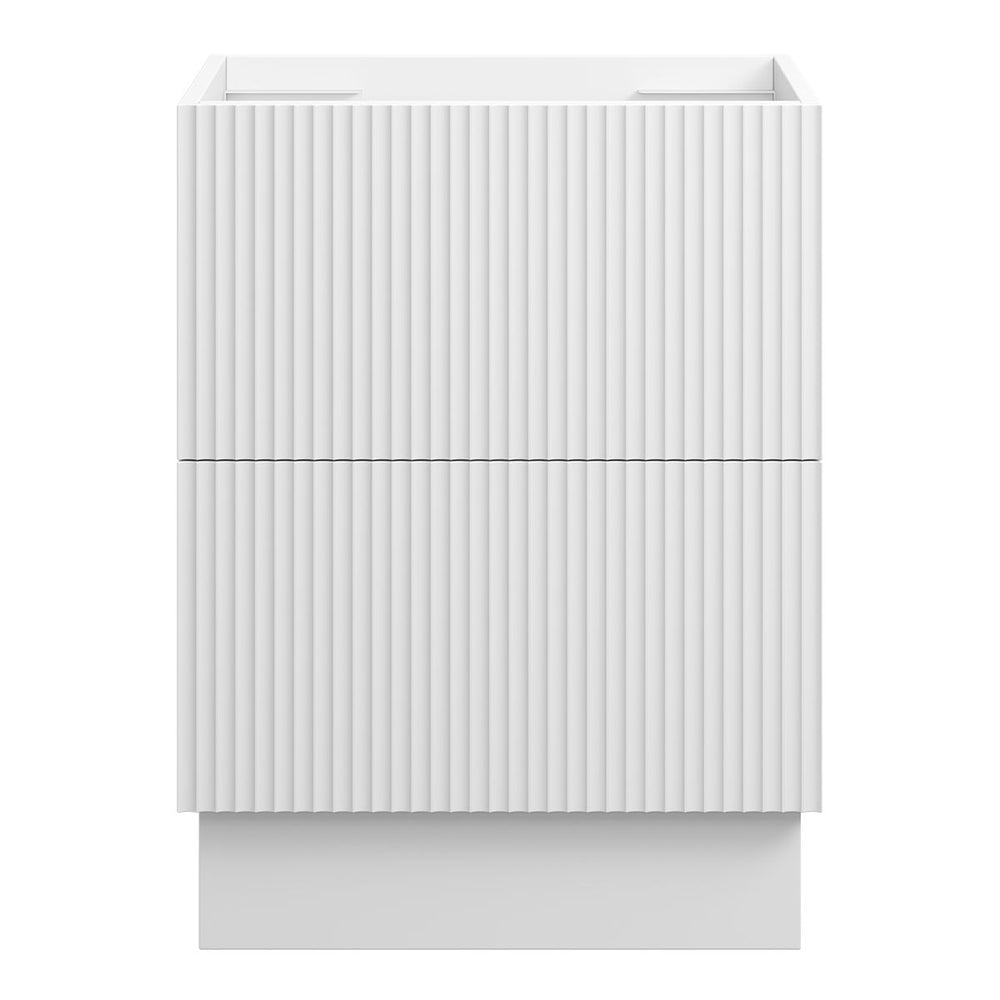 WAVE Floor Mount Vanity 600mm Matte White, front view