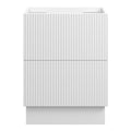 WAVE Floor Mount Vanity 600mm Matte White, front view